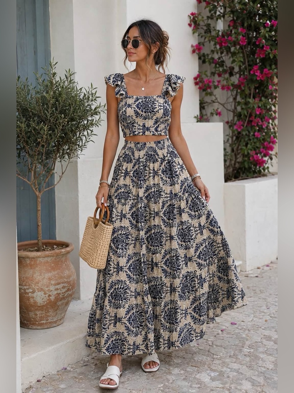 #32: NWT Light Blue 2 Piece Maxi Skirt Set